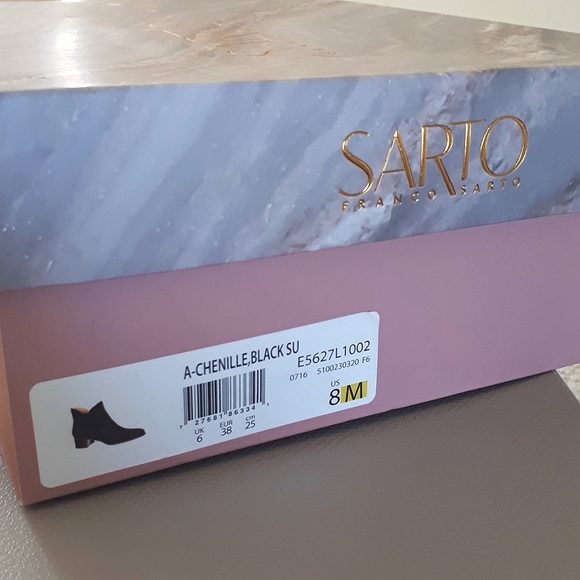 Franco Sarto Black Suede Bootie - Picture 11 of 11